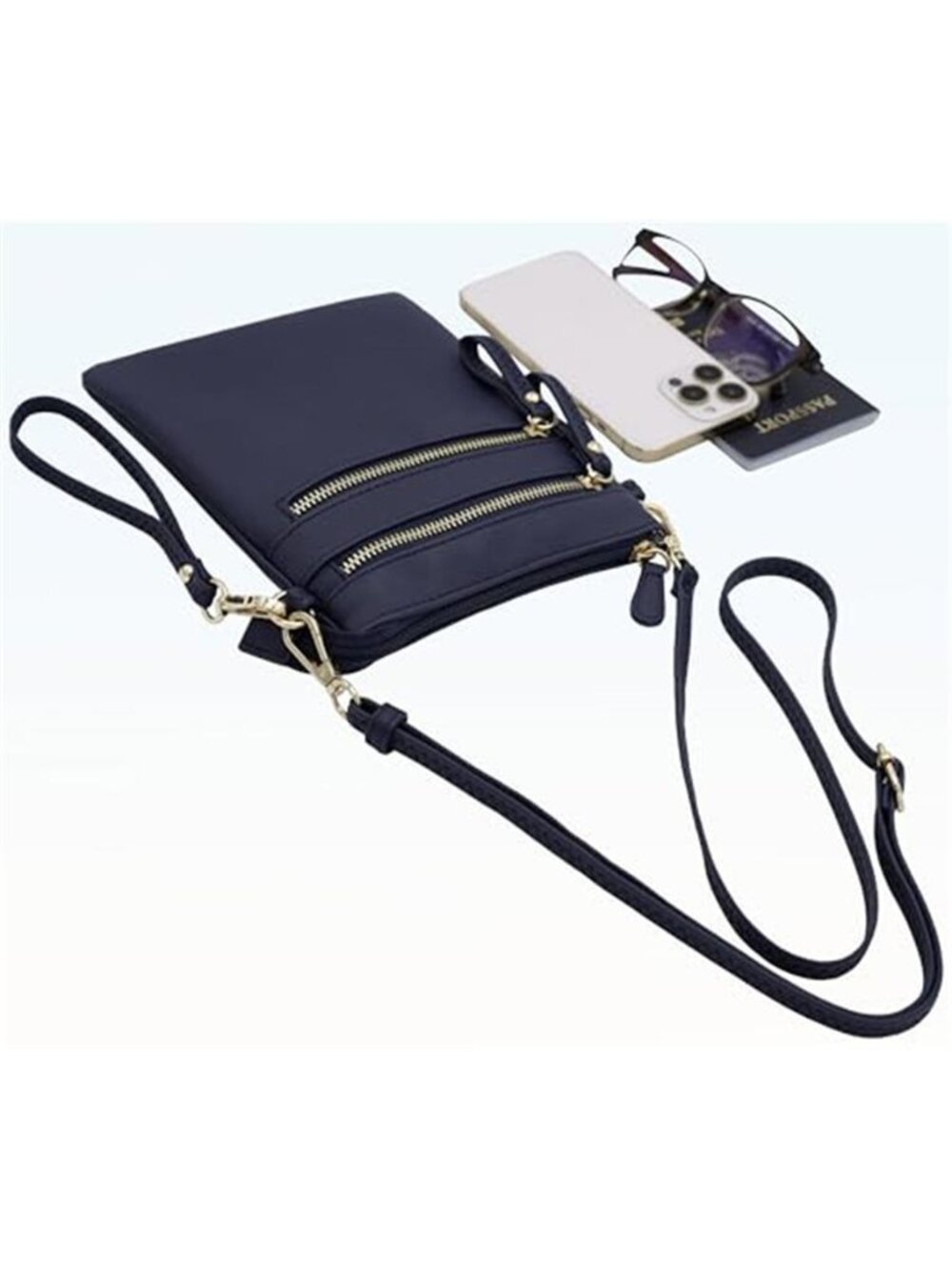 Crossbody Bag Multi Pocket Faux Leather Shoulder Purse Phone Wallet Handbag Zip - Picture 4 of 7